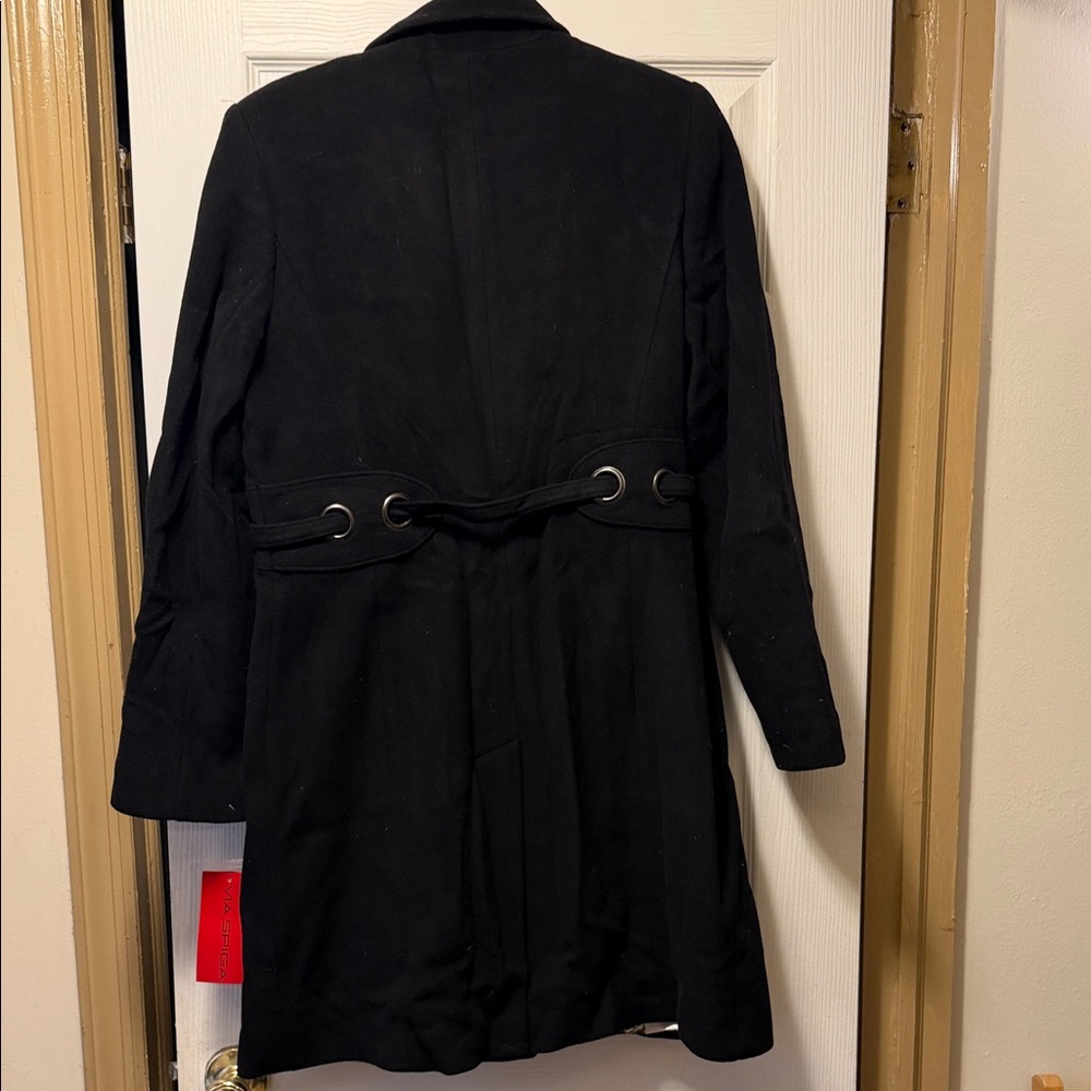 Via Spiga Black Trench Coat - Picture 6 of 7